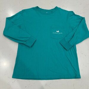 Southern Marsh Authentic Southern Class Teal Long Sleeve Pocket Tee Youth Large